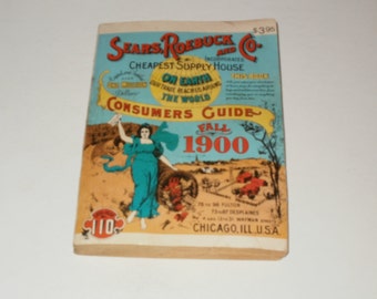 Fall 1900 Sears roebuck and Co catalogue 1970 reprint Paper ephemera collectible art illustrated