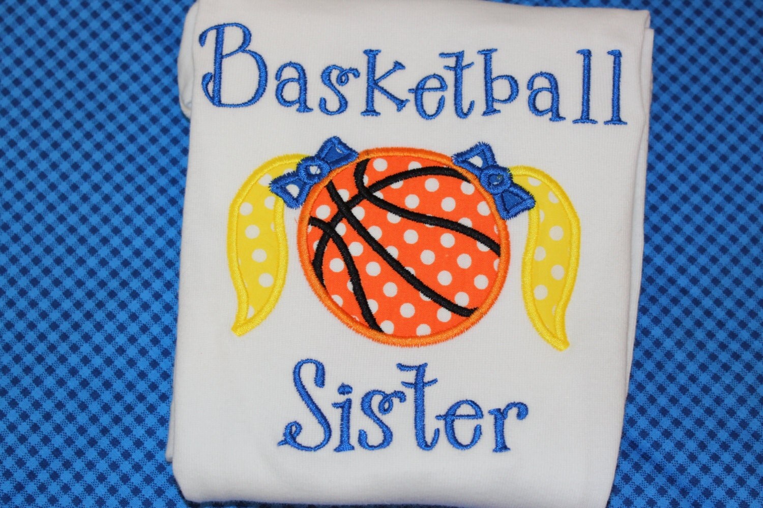 Basketball sister shirt or baby bodysuit any color hair