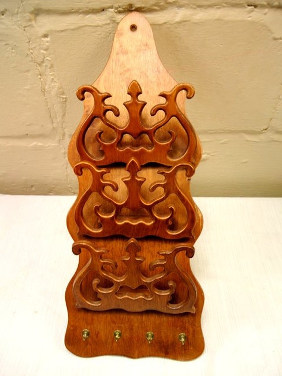 Reserved for Lisa Gratz Vintage Light Wood Letter Holder Wall