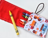 Crayon Holder Roll Up, Party Favor, Crayon Wrap Construction, Easter Favor Toddler Toy, Rollup, Pouch, Travel Toy