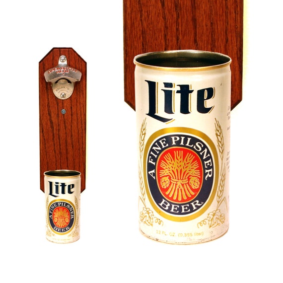 mount bottle vintage wall beer opener with Lite Miller Wall Can Bottle Mounted Vintage Beer Cap Opener