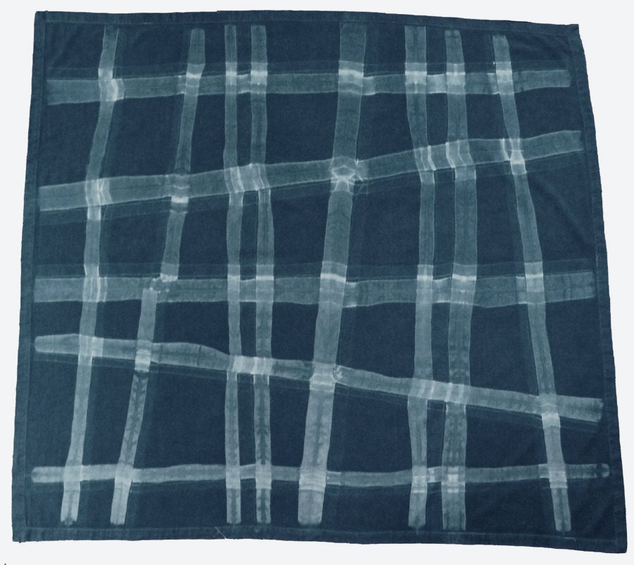 Cotton indigo shibori tablecloth