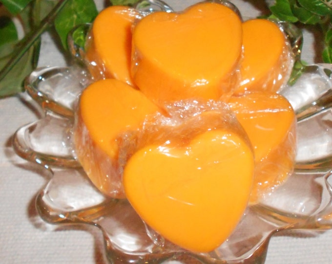 Eight, Scented Heart Shaped Wax Candle Tart Melts, Soy, Valentines Day, Wedding Day, You Choose the Color and Fragrance
