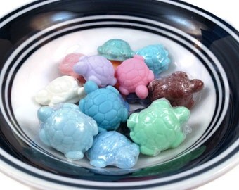 Turtle Soap | Turtle Soup Soap | Set of 10 Little Turtle Soaps in Various Colors and Scents | Soap Sampler | Soap for Kids | Animal Soap