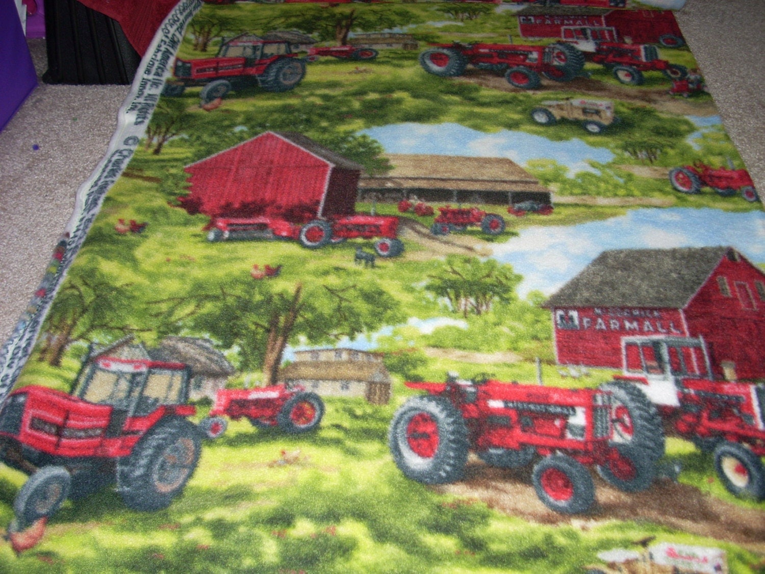 Farmall International Harvester Fleece Barns by quiltsbylauren