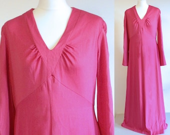 1970s maxi dress, 70s maxi dress, vintage maxi dress, 1970s dress, vintage pink dress, vintage dress, long dress, 70s dress, evening dress