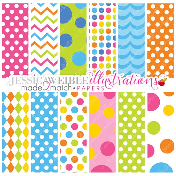 Summer Swim Cute Digital Papers Backgrounds - Commercial Use OK - Summer Digital Backgrounds Il_570xn