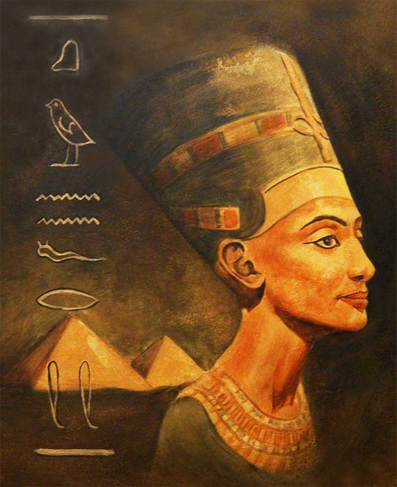 Egyptian Painting Pyramid African Art Canvas Print By