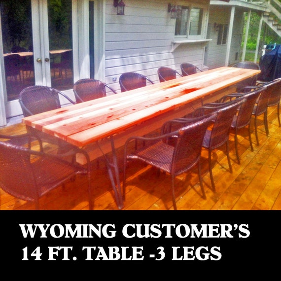 3 Metal TwinLegs For 14 Foot Long Patio Table You Create DIY