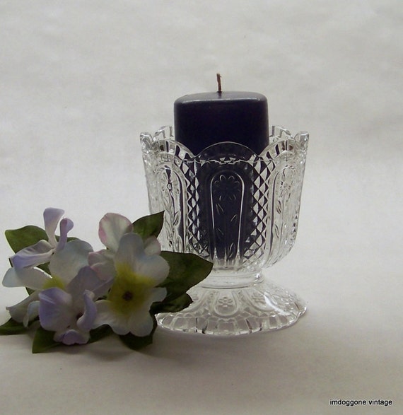 Avon Candle Holder Avon Fostoria Collectible Glass Scalloped