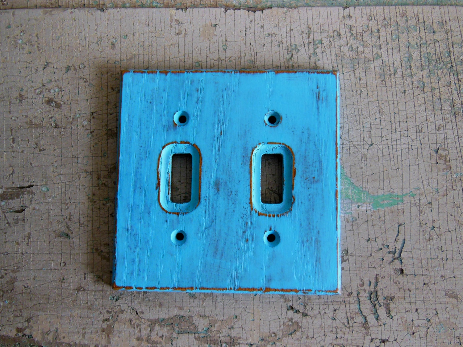 Double Light Switch Cover Plate Turquoise by turquoiserollerset