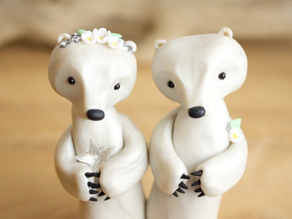 Polar Bear Wedding Cake Topper by Bonjour by BonjourPoupette