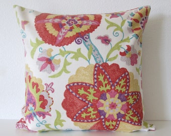Ladbroke Circles Punch jacobean floral suzani decorative pillow cover