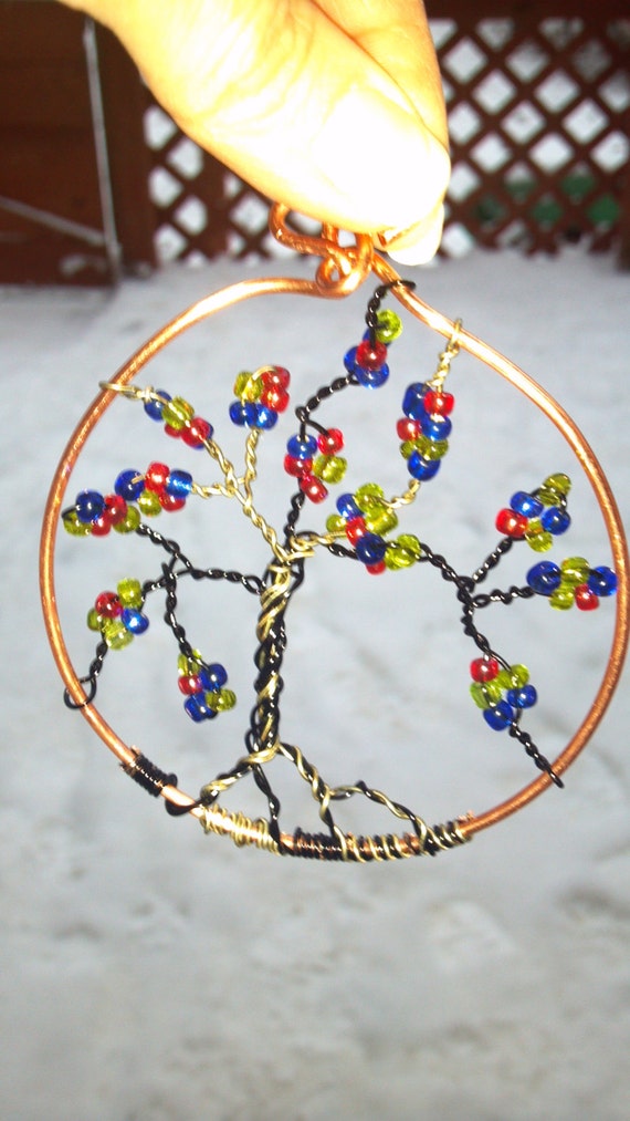 Beaded Tree of Life Mother Children Custom Wall by IntricateBeads