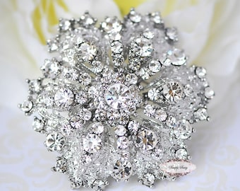 Rhinestone Brooch Pin - Supply DIY - Flatback Embellishment Button - Wedding Brooch - Wedding Jewelry Supply - RD109