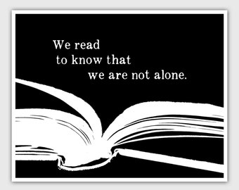 Reading Poster, Book art print, library decor