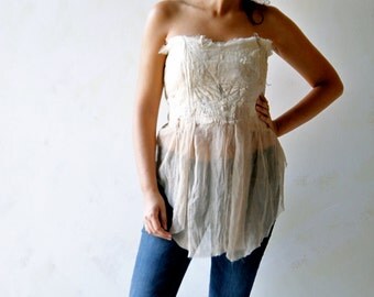 Wedding corset, wedding separates, boho top, silk top, fairy top, hippie top, festival top, wedding lingerie, wedding top, bridal corset