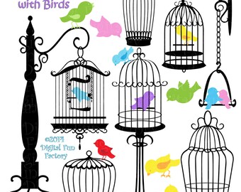 Bird Clip Art: "Cute Bird Clip Art" Bird Cage Clipart Cute Clip Art Bird Clipart Bird Cage Clip Art Bird Cage Clipart Digital Clipart 1079ff