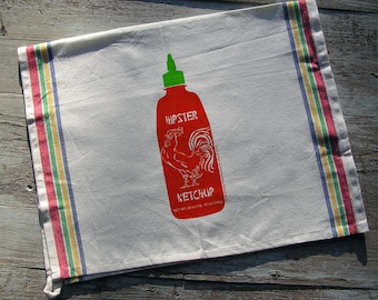 Hipster Ketchup tea towel - the ultimate hipster kitchen towel