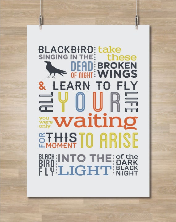 The Beatles Blackbird Subway Art Beatles By Celebrativedesign