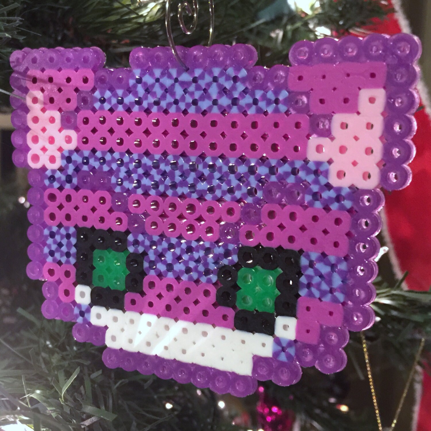 Cheshire Cat Perler Bead Sprite by ShannonToboggan on Etsy