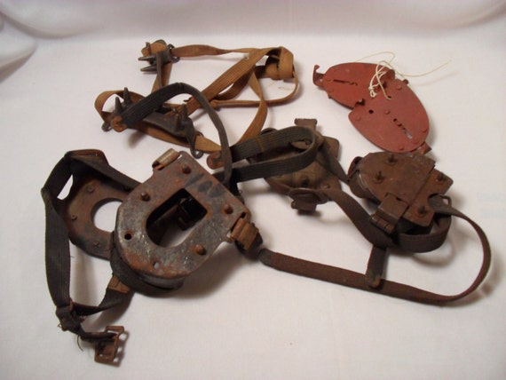 Lot of Vintage or Antique Metal Strap On Ice Cleats