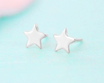 Star Earrings - Sterling Silver - Stud Earrings - Star Jewelry