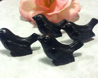 Drawer Pulls / Drawer Knobs / bird knobs, Shabby Chic Knobs / Set of 2 knobs