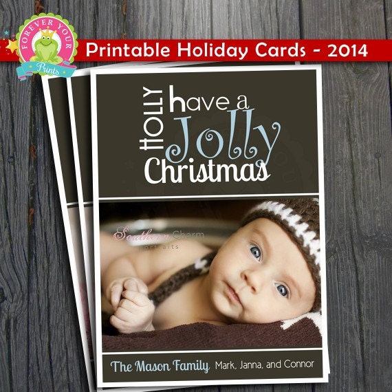 Photo Christmas Card - Printable Holiday Card Il_570xn