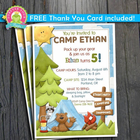 Camping Invitation / Camping Party Invite / Camping Birthday / Camping Invite / Camp Birthday Invitation Il_570xn