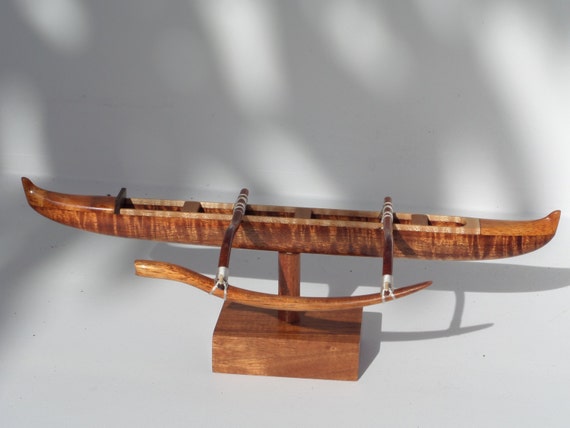 Items similar to Miniature scale model of a Hawaiian outrigger canoe ...