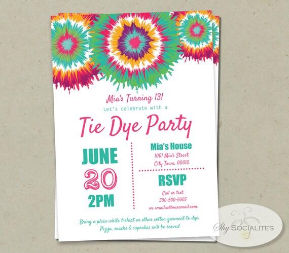 Tie Dye Invitations 9