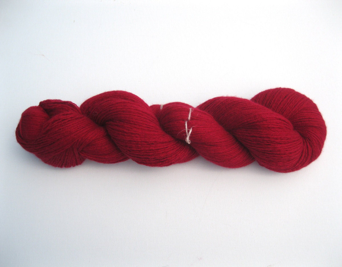 Heavy Lace Weight Cashmere Silk Blend Recycled Yarn Red Lot