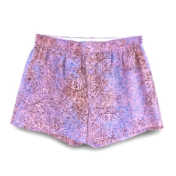 Purple Batik Womens Shorts size M Boxer Shorts by PelangiDesign