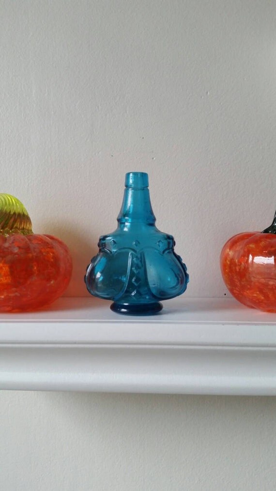 Vintage crown royal glass bottle by Thriftcave on Etsy