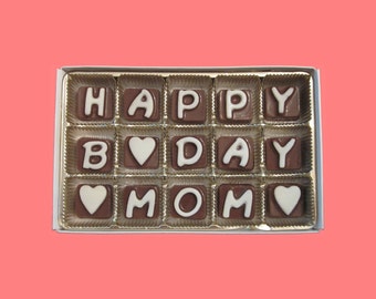 Happy B Day Mom Cubic Chocolate Letters Unique Cool Birthday Gift For ...