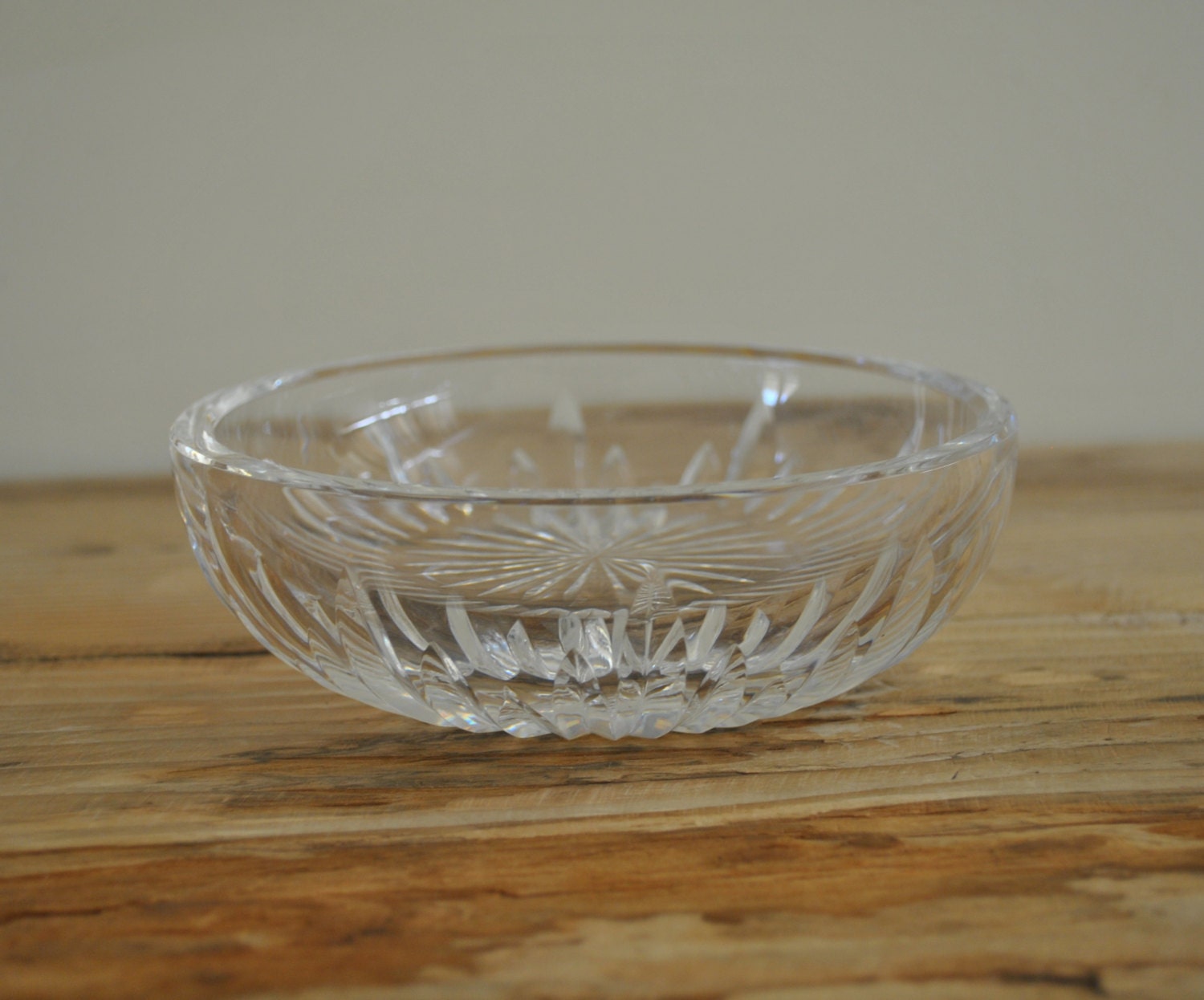 Vintage lead crystal small bowl Heavy Cut glass Elegant