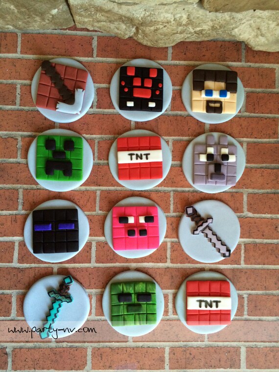 EDIBLE (Fondant Toppers) - Minecraft Inspired Il_570xn