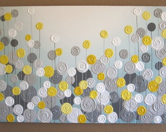 Grey And Yellow Wall Art yellow and grey art textured tree acrylic painting on Grey And Yellow Wall Art yellow and grey art textured tree acrylic painting on