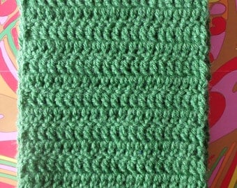 Kelly Green Handmade Crochet Scarf by Pepperland