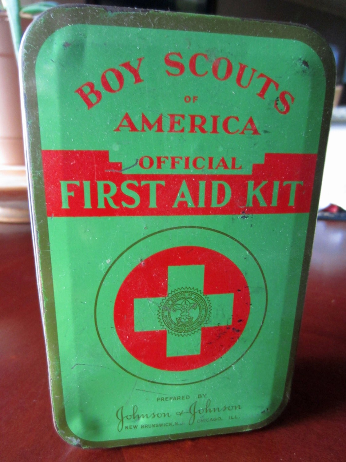 Vintage Boy Scouts of America first aid kit metal by DaVincisLoft