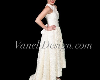 WEDDING GOWN Lace Rose convertible dress wrap elegant formal dress classy foral party dress infinity dress short long prom dress