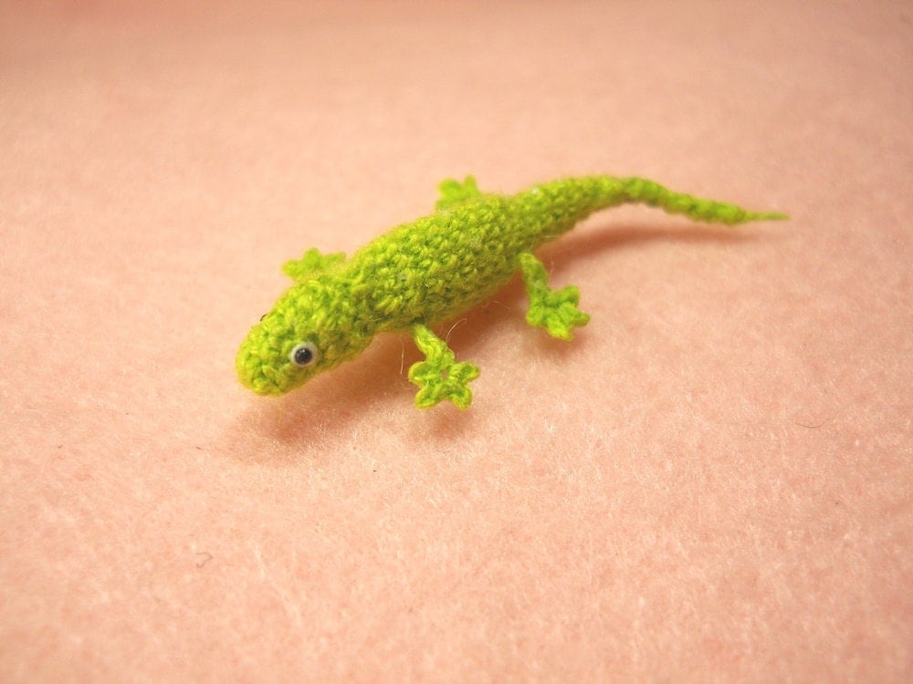 Micro Amigurumi Lizard Tiny Crochet Mini Gekko Miniature