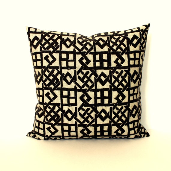 Decorative Throw Pillow Cover Black and Beige by couchdwellers
