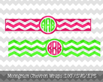 Monogram Chevron Wraps .DXF/.SVG/.EPS Files for use with your Silhouette Software Great to personalize phone chargers, cups, binders, etc