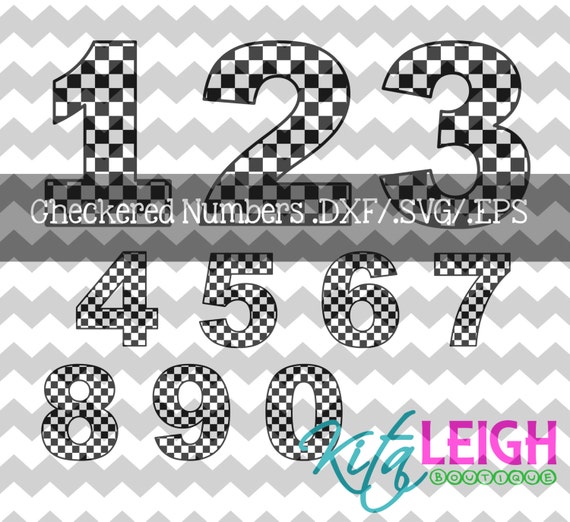 Download Checkered Numbers .DXF/SVG/.EPS File for use with your