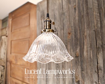 Holophane Style Clear Ruffle Design Fixture - 9 Inch