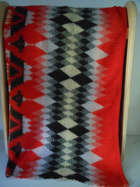 Vintage Acrylic Blanket Southwest Design