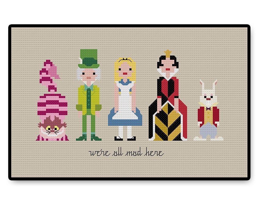 Alice in Wonderland Cross Stitch PDF Pattern from HugSandwich on Etsy