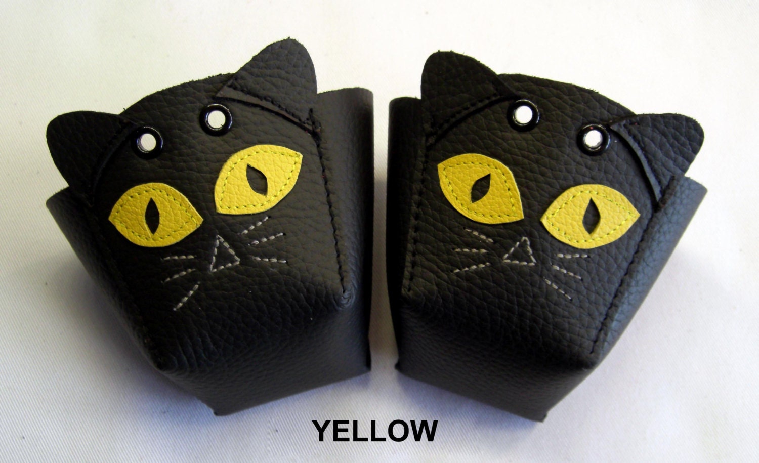 Black Cats Roller Derby skate toe guards in natural by RedRage77